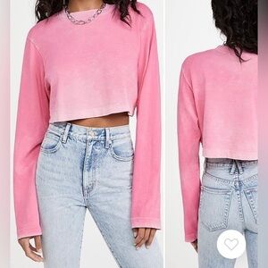 Cotton Citizen Tokyo crop long sleeve tee in hot pink